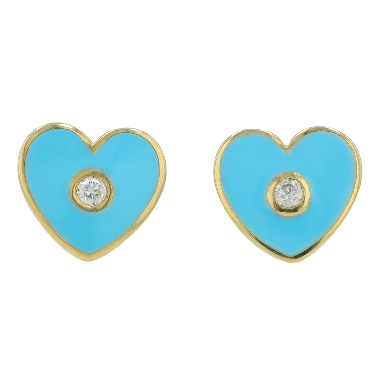 14K 0.06 CT Diamond & Enamel Heart Earrings<p><strong>More Colors Available</p></strong>