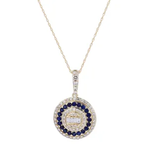 14K Diamond & Sapphire Pendant<p><strong>More Colors Available</p></strong>