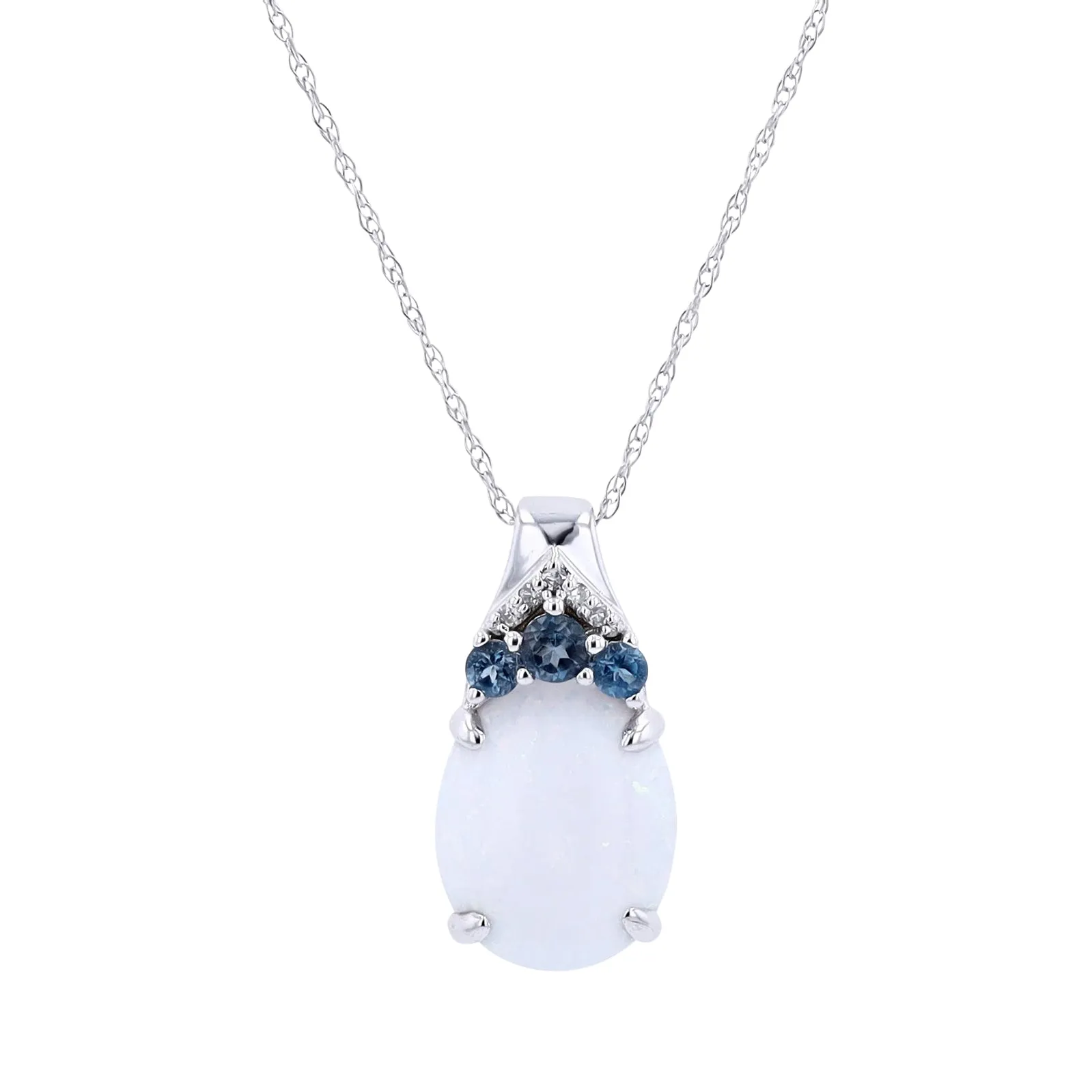 14K Opal & London Blue Topaz Pendant<p><strong>More Colors Available</p></strong>