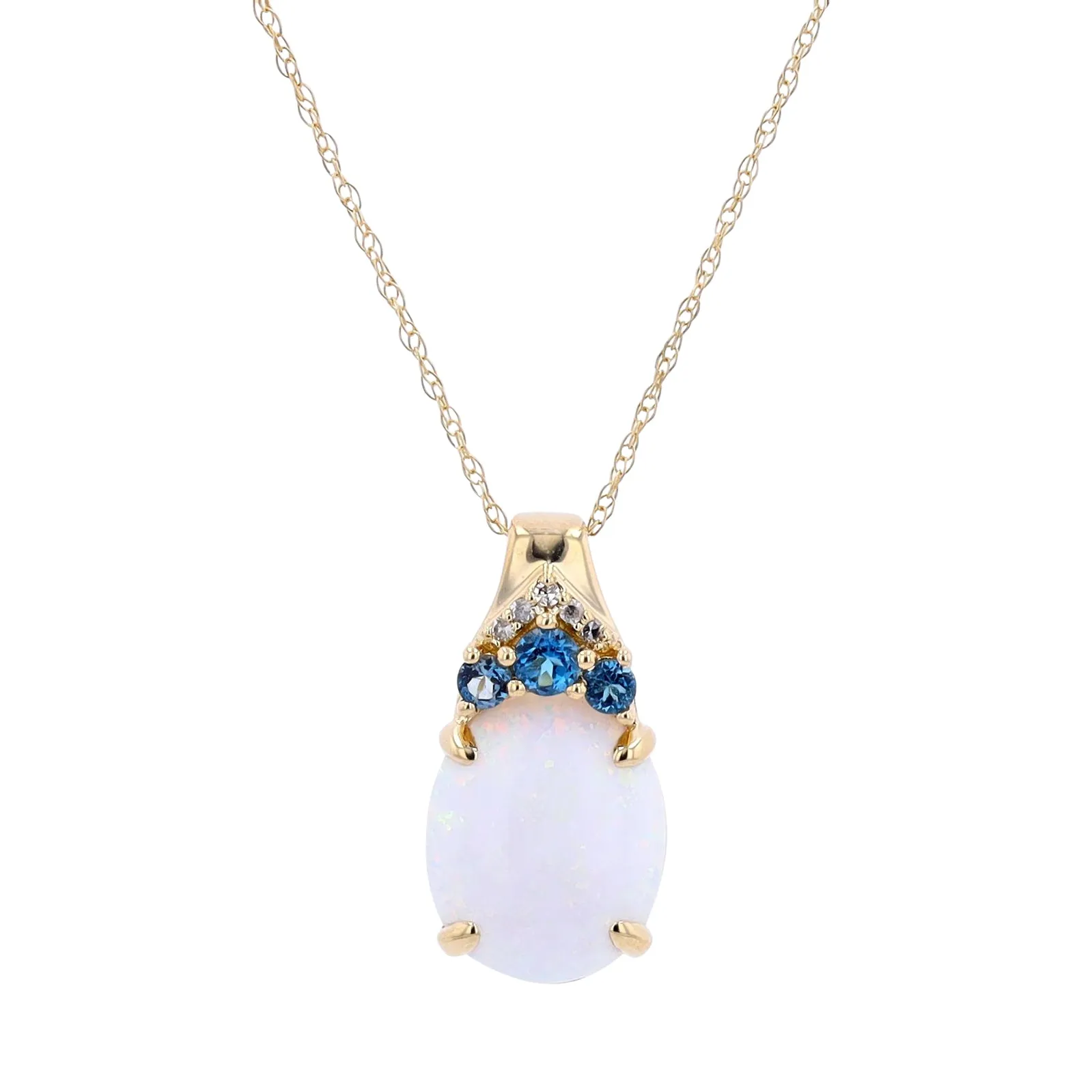 14K Opal & London Blue Topaz Pendant<p><strong>More Colors Available</p></strong>