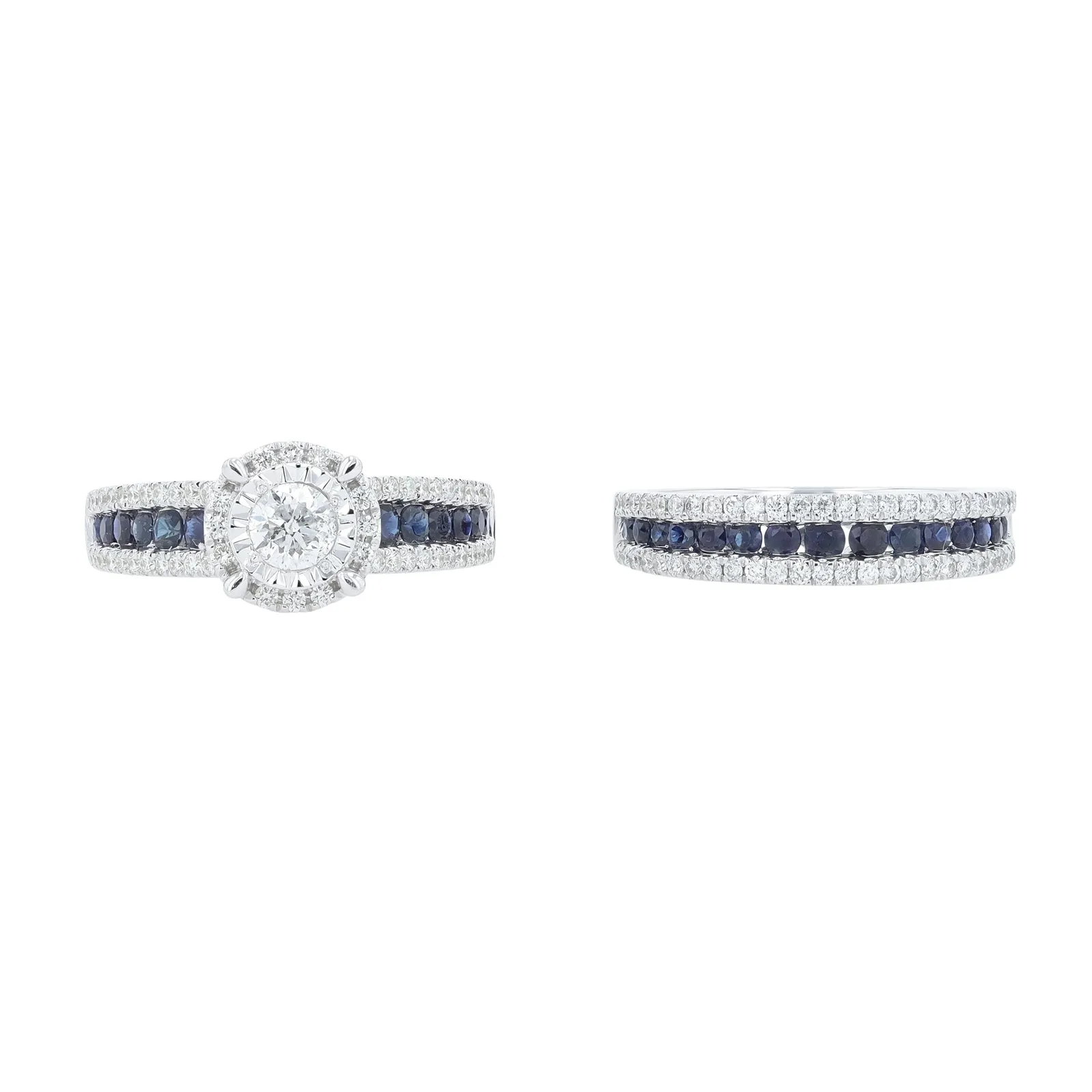 14K WG 1/4 CT Center Bridal Set