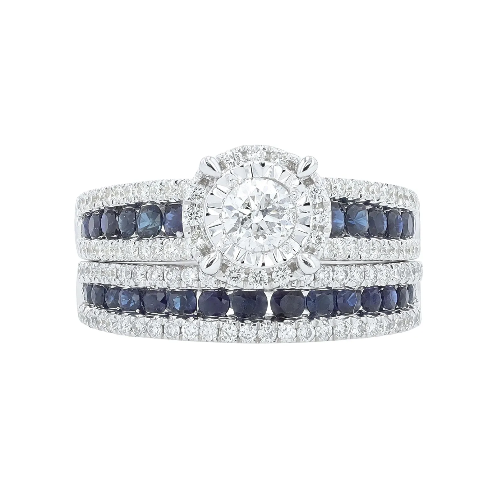 14K WG 1/4 CT Center Bridal Set