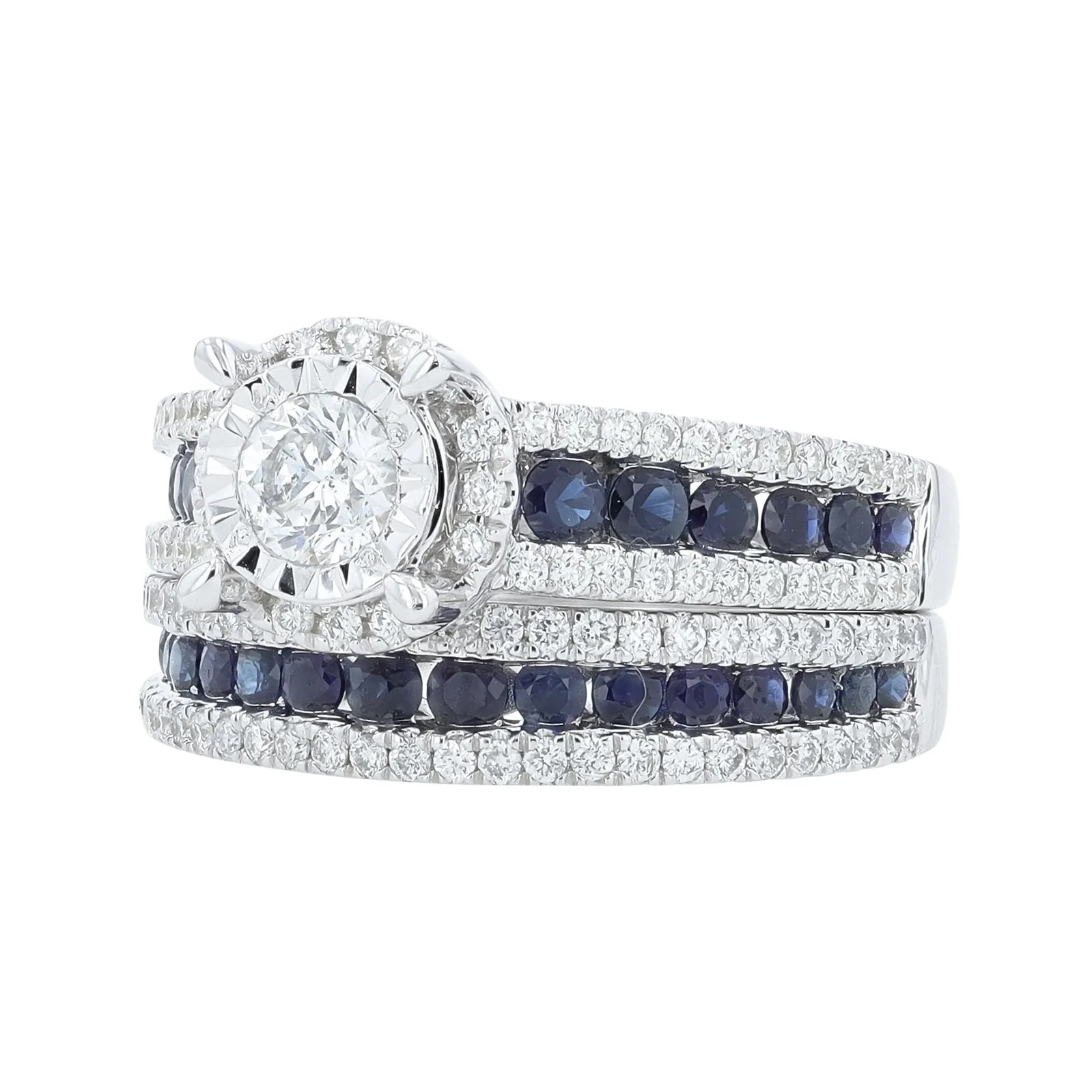 14K WG 1/4 CT Center Bridal Set