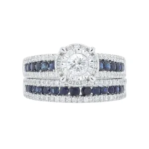 14K WG 1/4 CT Center Bridal Set