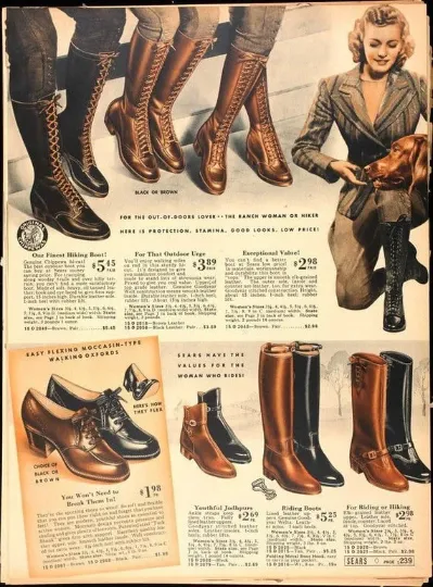1930s Lace-up Knee High Leather Boots Chippewa