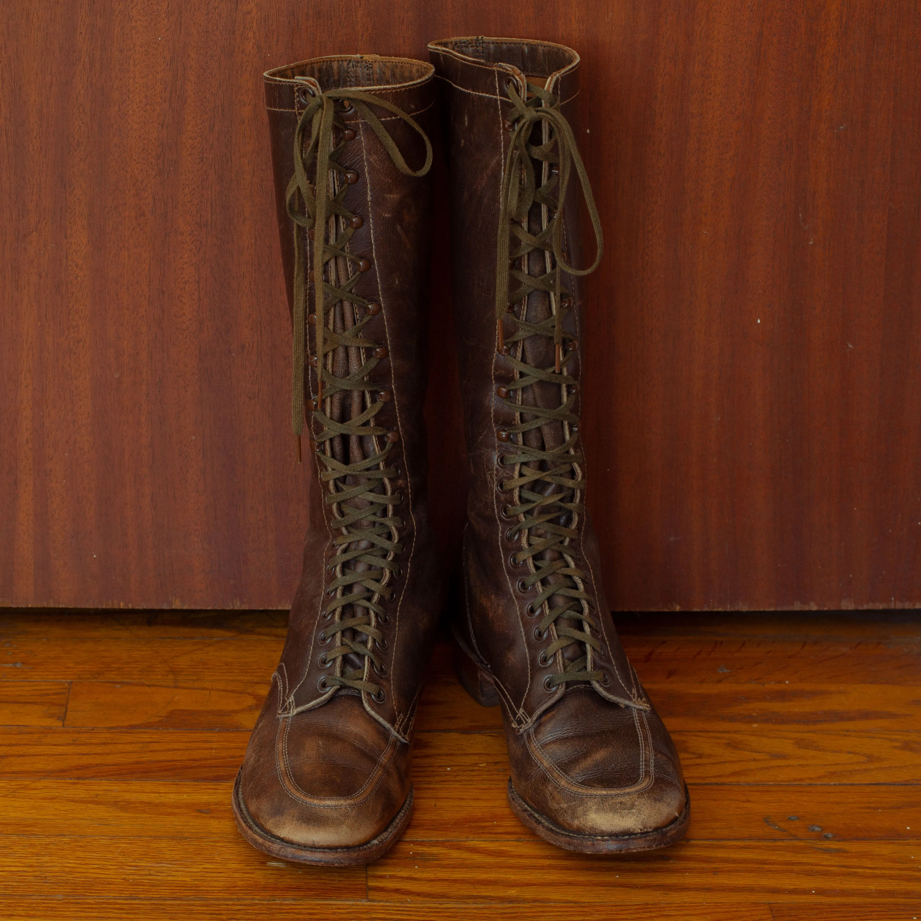 1930s Lace-up Knee High Leather Boots Chippewa