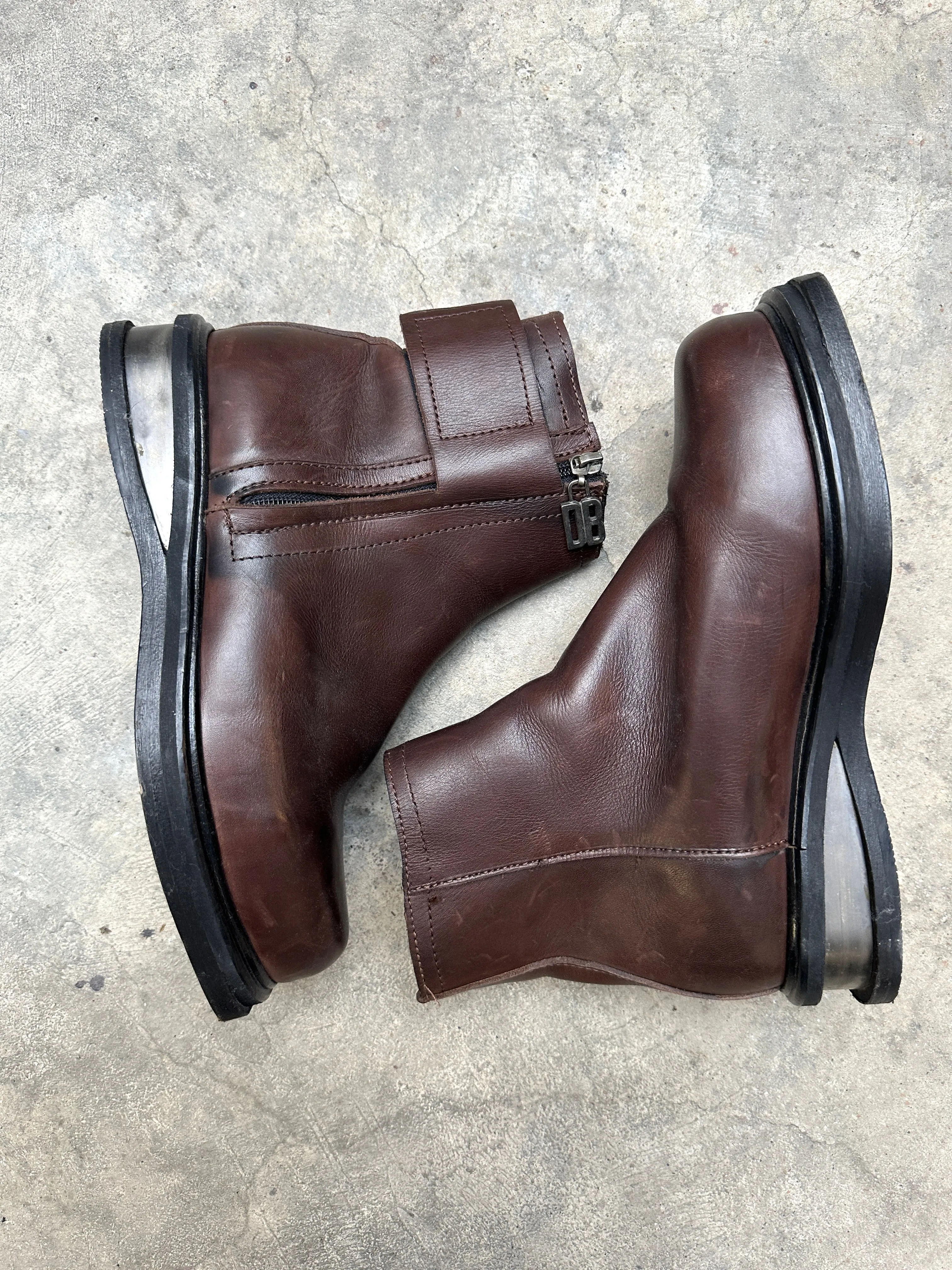 1990s Dirk Bikkembergs metal heel square toe boots