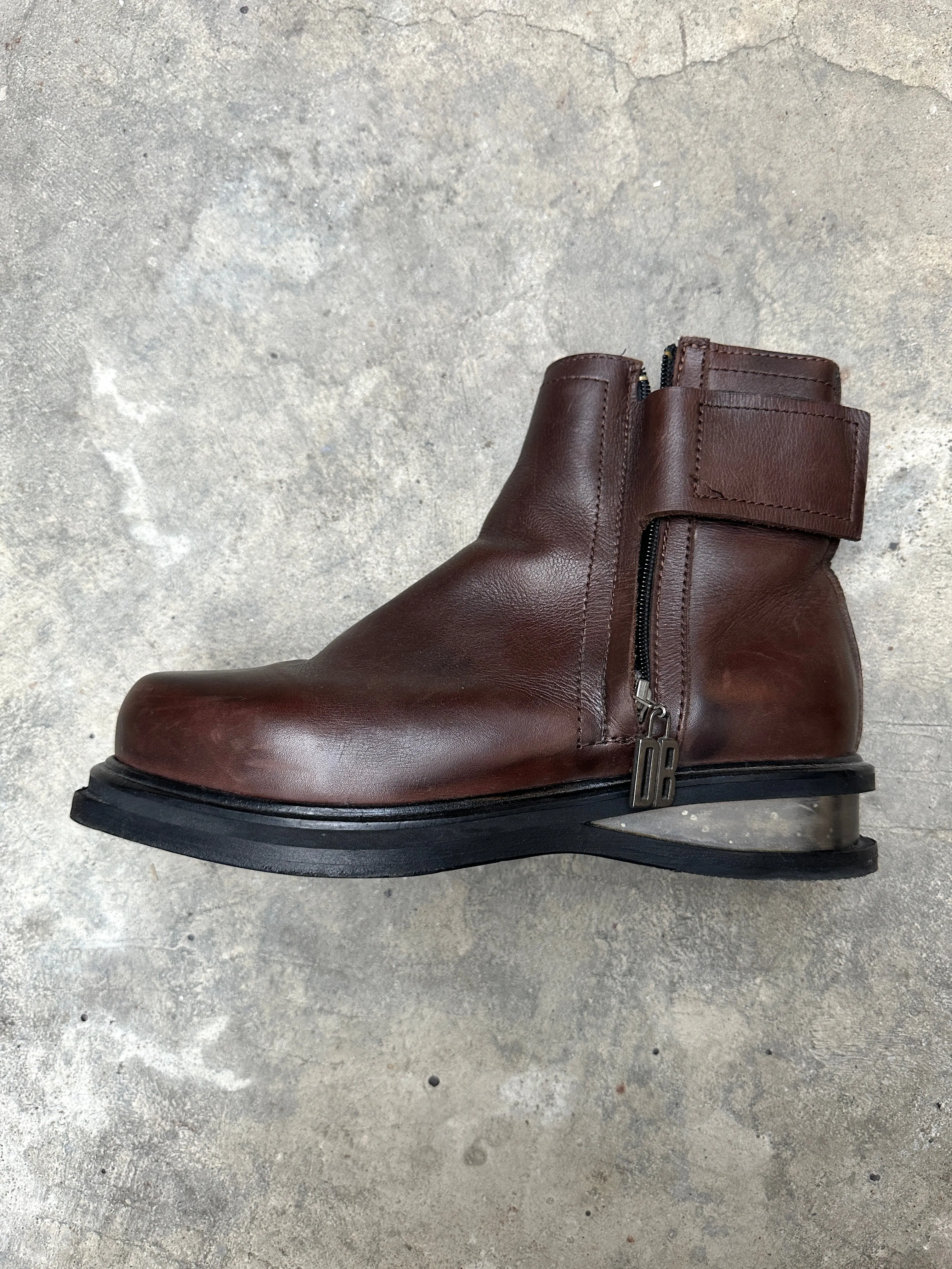 1990s Dirk Bikkembergs metal heel square toe boots