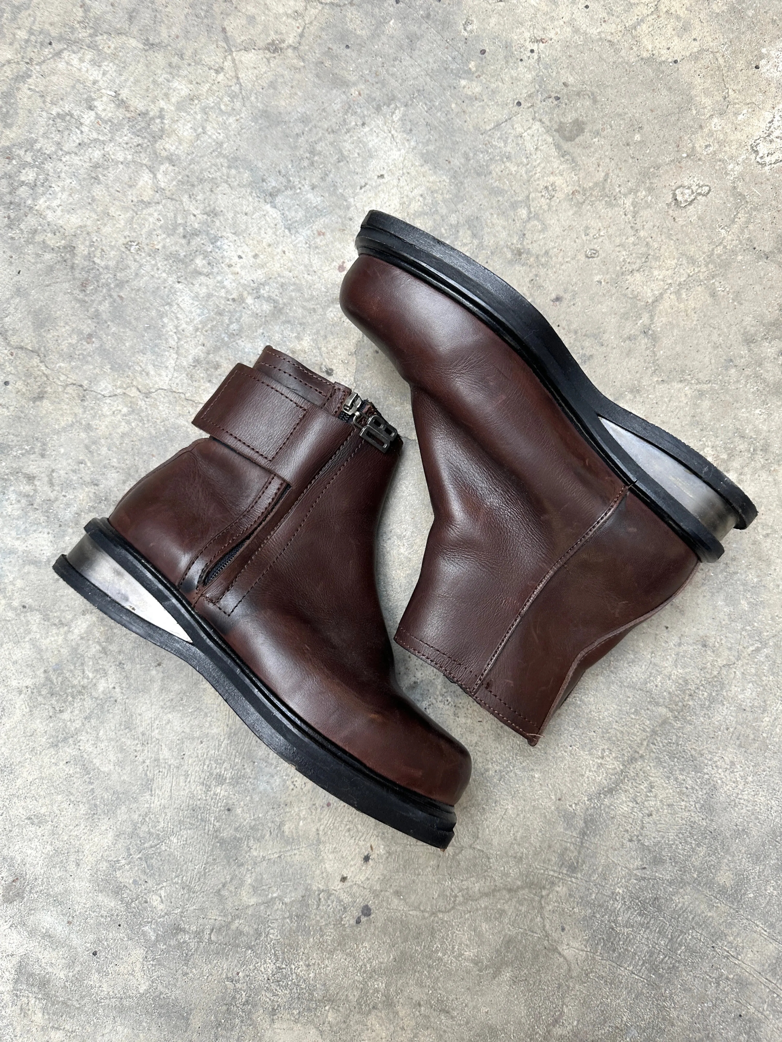 1990s Dirk Bikkembergs metal heel square toe boots