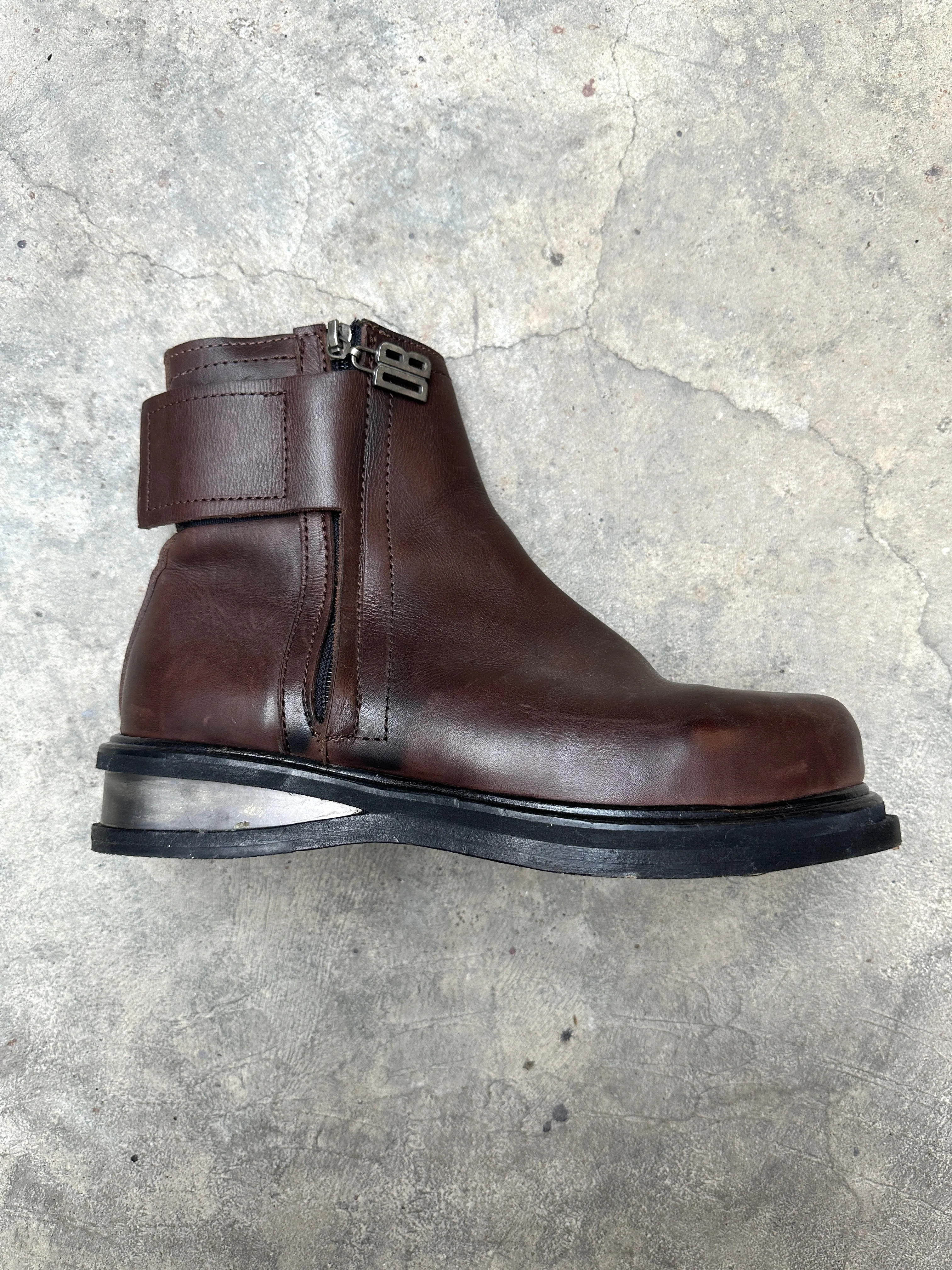 1990s Dirk Bikkembergs metal heel square toe boots