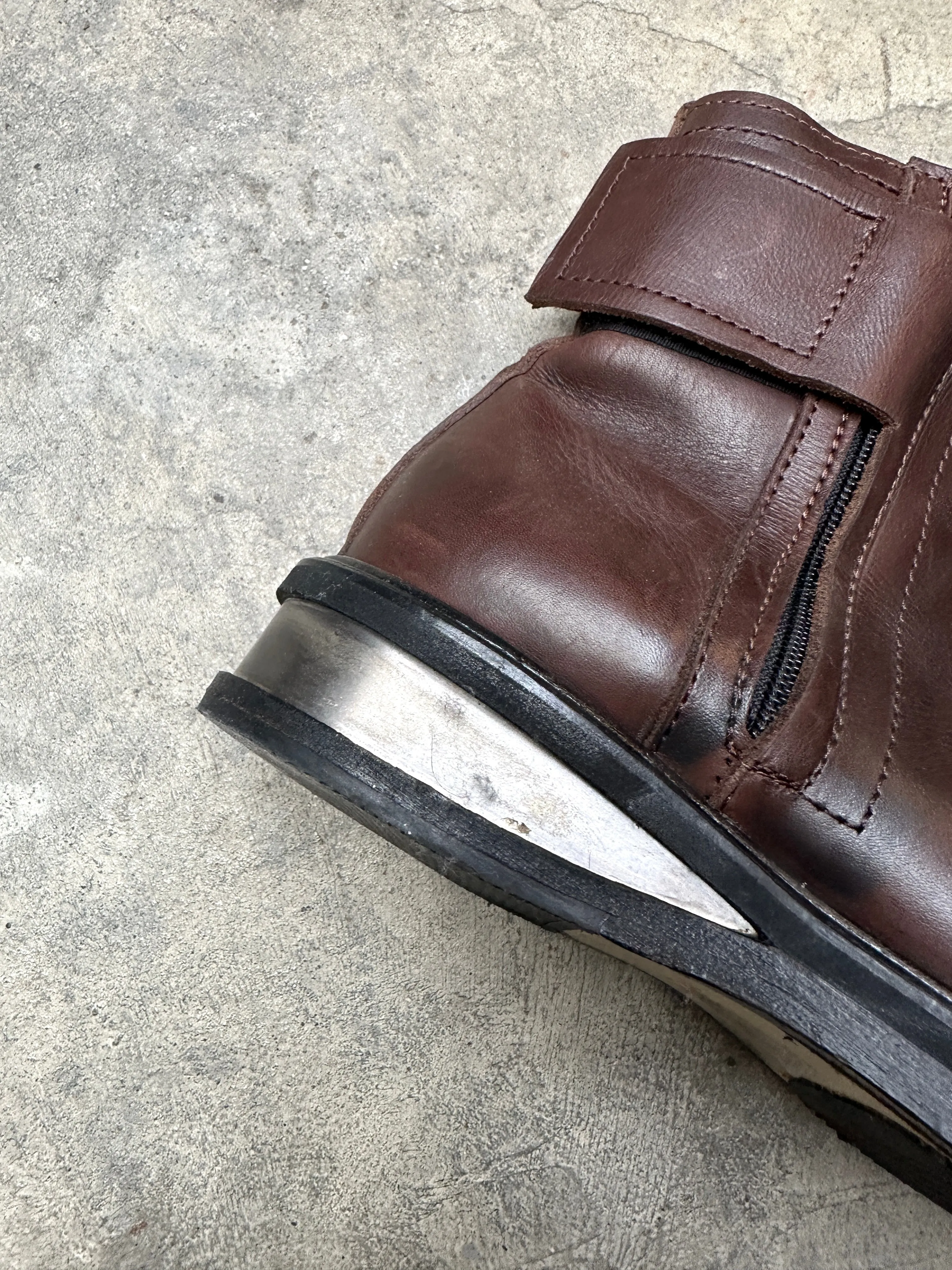 1990s Dirk Bikkembergs metal heel square toe boots