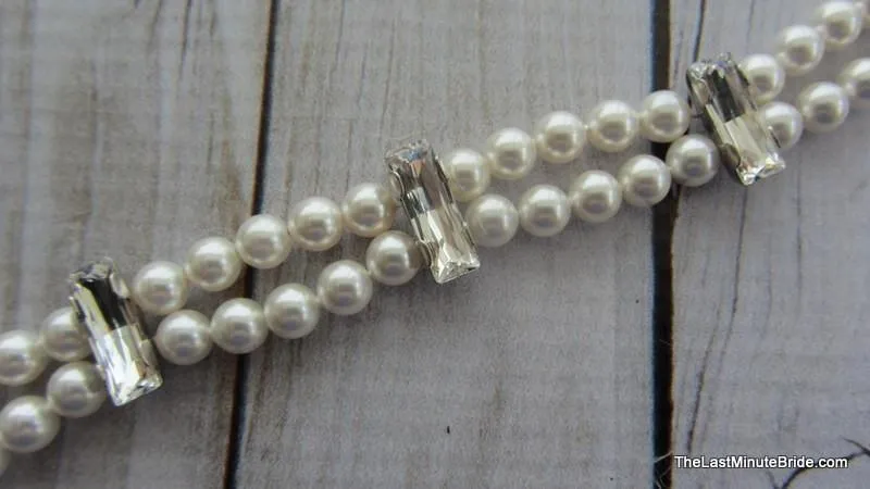 2 Strand Swarovski Crystal & Pearl with Large Accents