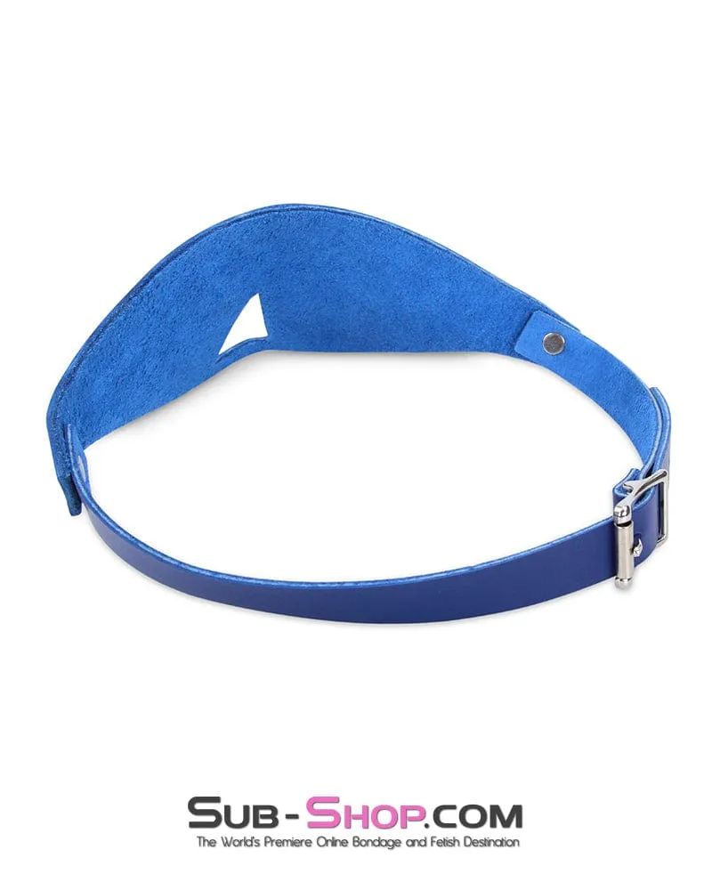 3440A      Royal Blue Cover Up Full Coverage Leather Blindfold