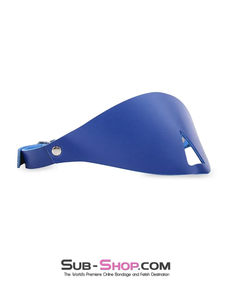 3440A      Royal Blue Cover Up Full Coverage Leather Blindfold