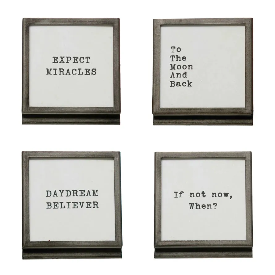 3" FRAMED SAYING W/EASEL ASST