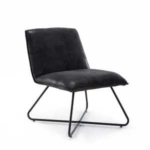 56.38Cm Wide Slipper Chair 17 Stories Leg Color: Black Leather Type: Matte Black Faux Leather