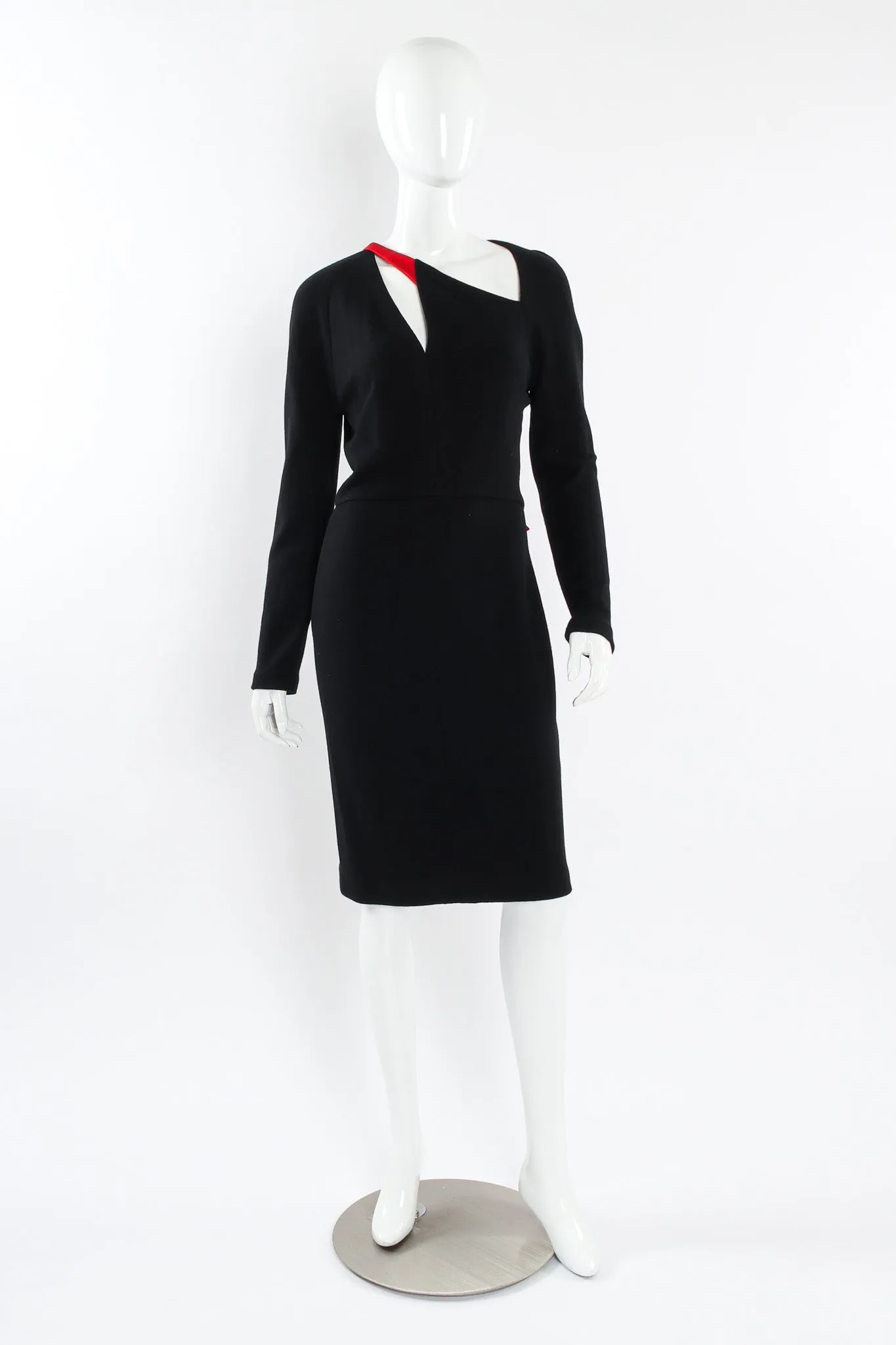 Accent Cut Out Wool Dress