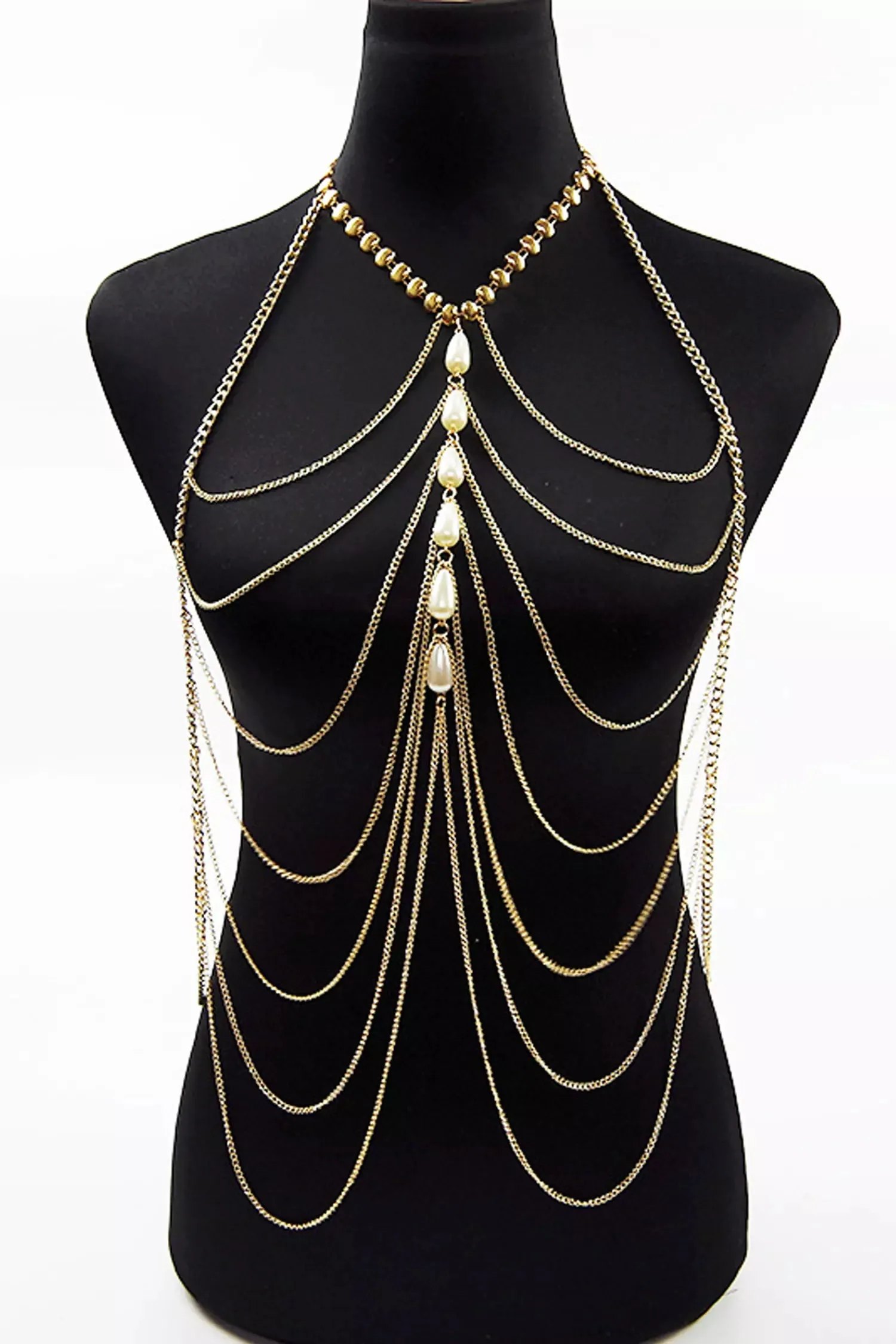 Adelynn Bikini Tassel Pearl Body Chain