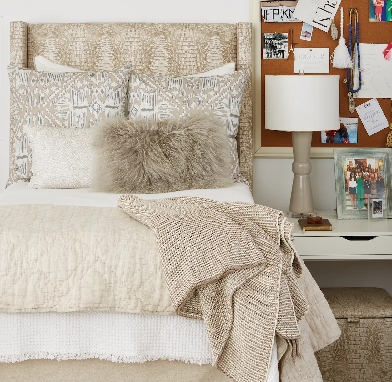 Allie Tan Winged Headboard