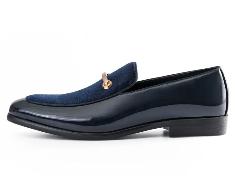 Andrew Navy Patent Loafers