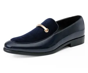 Andrew Navy Patent Loafers