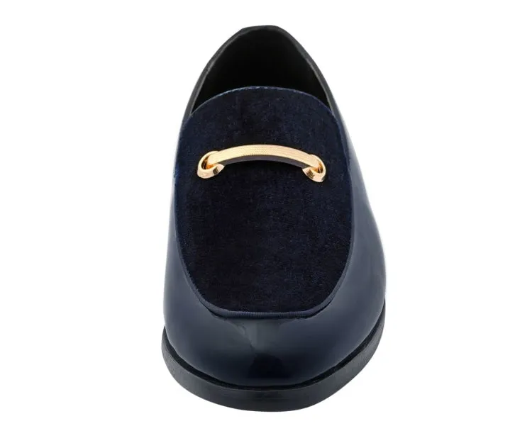 Andrew Navy Patent Loafers