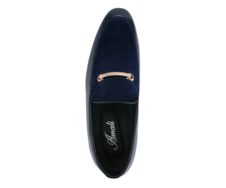 Andrew Navy Patent Loafers