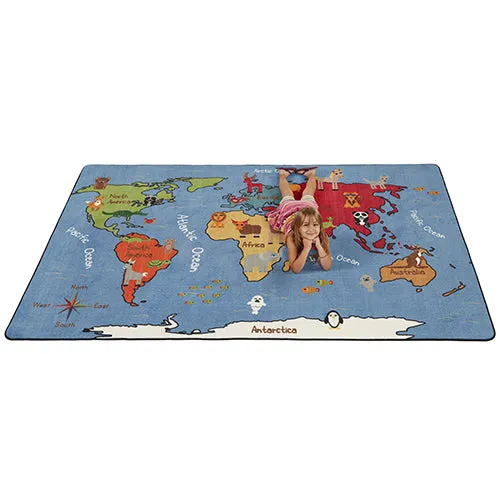 Animals of the World Activity Rug - 6ft x 9ft Rectangle