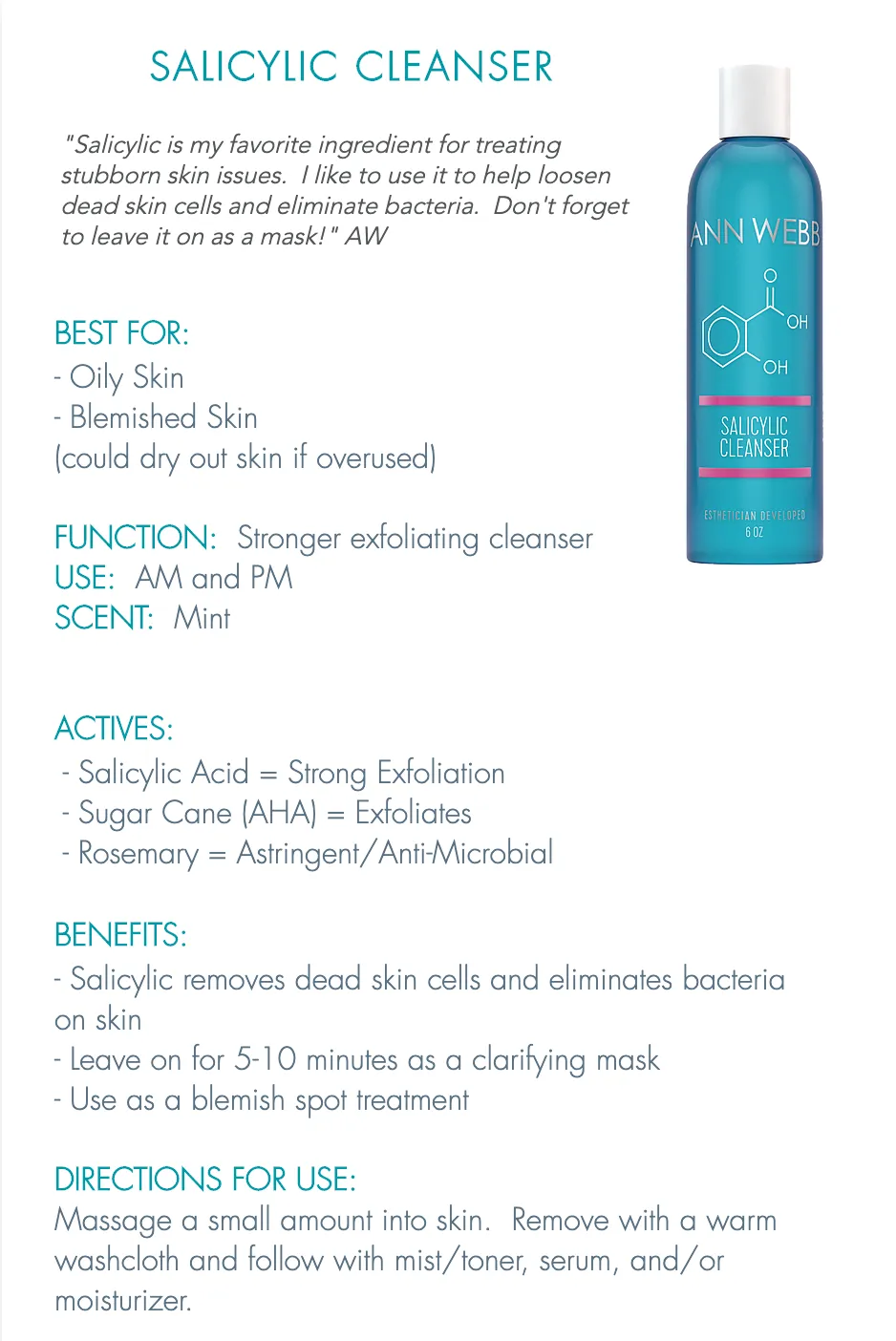 ANN WEBB Salicylic Cleanser