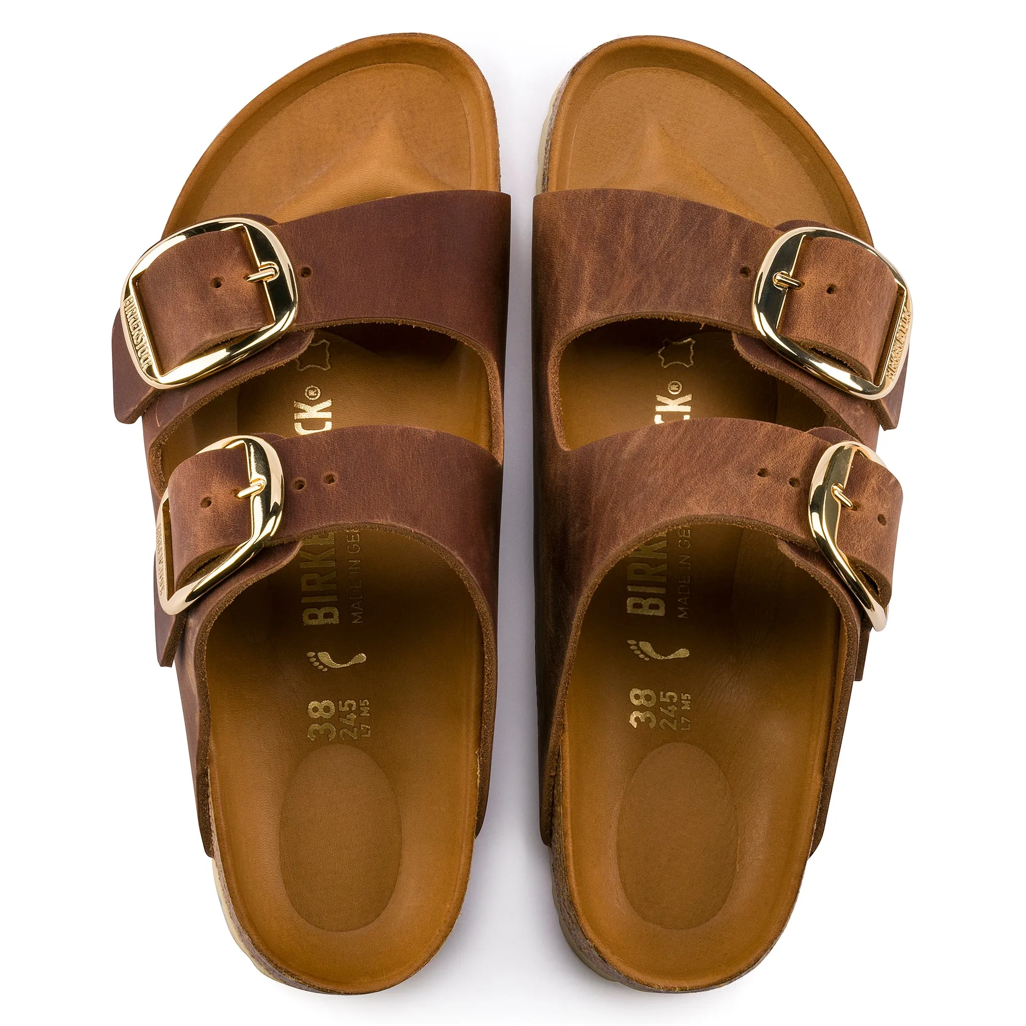 ARIZONA BIG BUCKLE - COGNAC - OIL LEATHER
