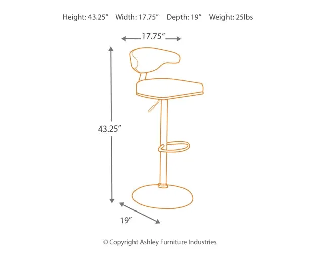 Ashley Express - Bellatier Tall UPH Swivel Barstool(1/CN)