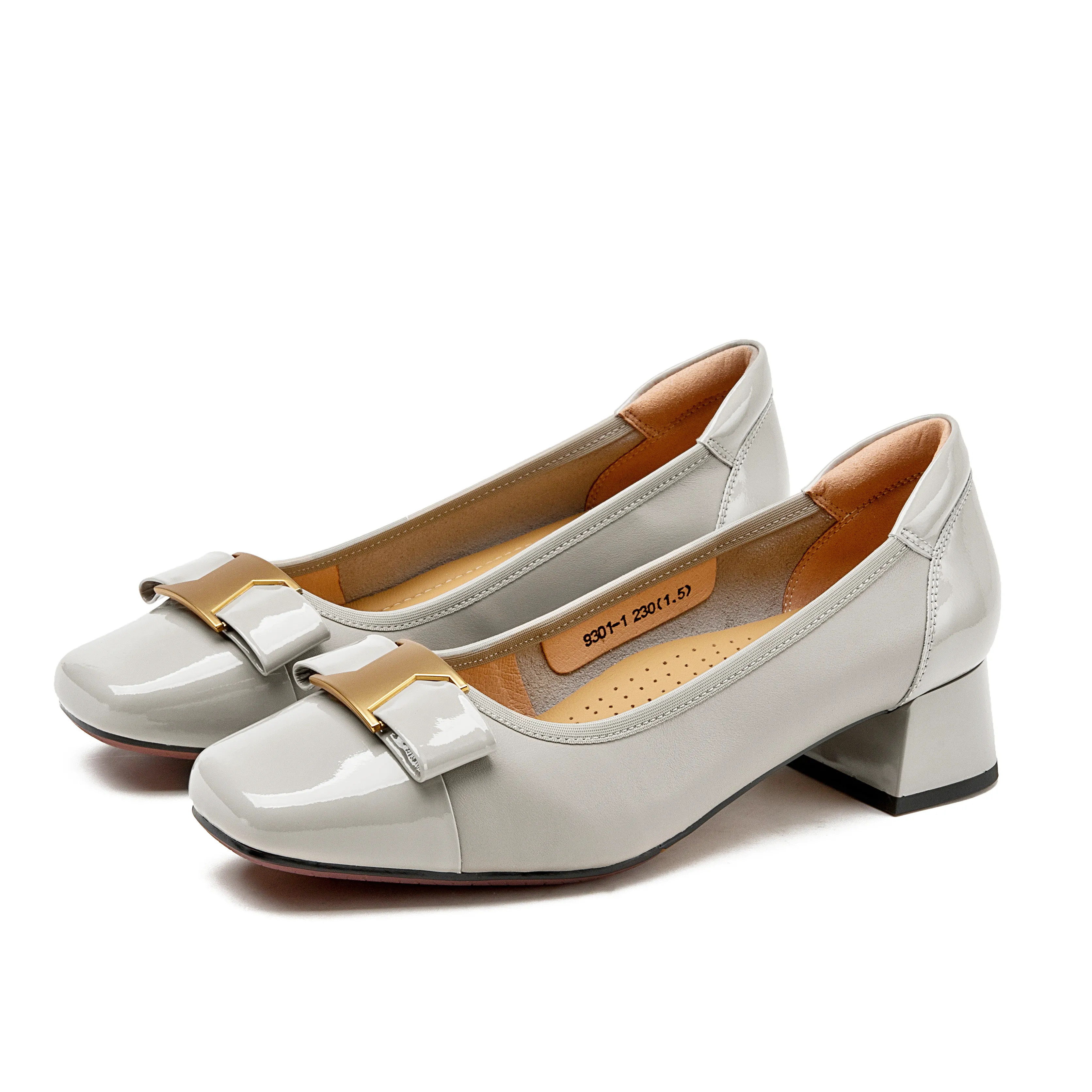 Audrey Mid-heeled Shoes, Etoupe
