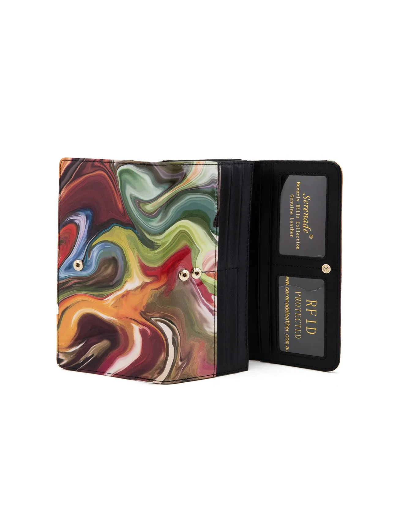 AURORA LARGE  PATENT LEATHER WALLET WITH RFID-WSF3301- NEW IN