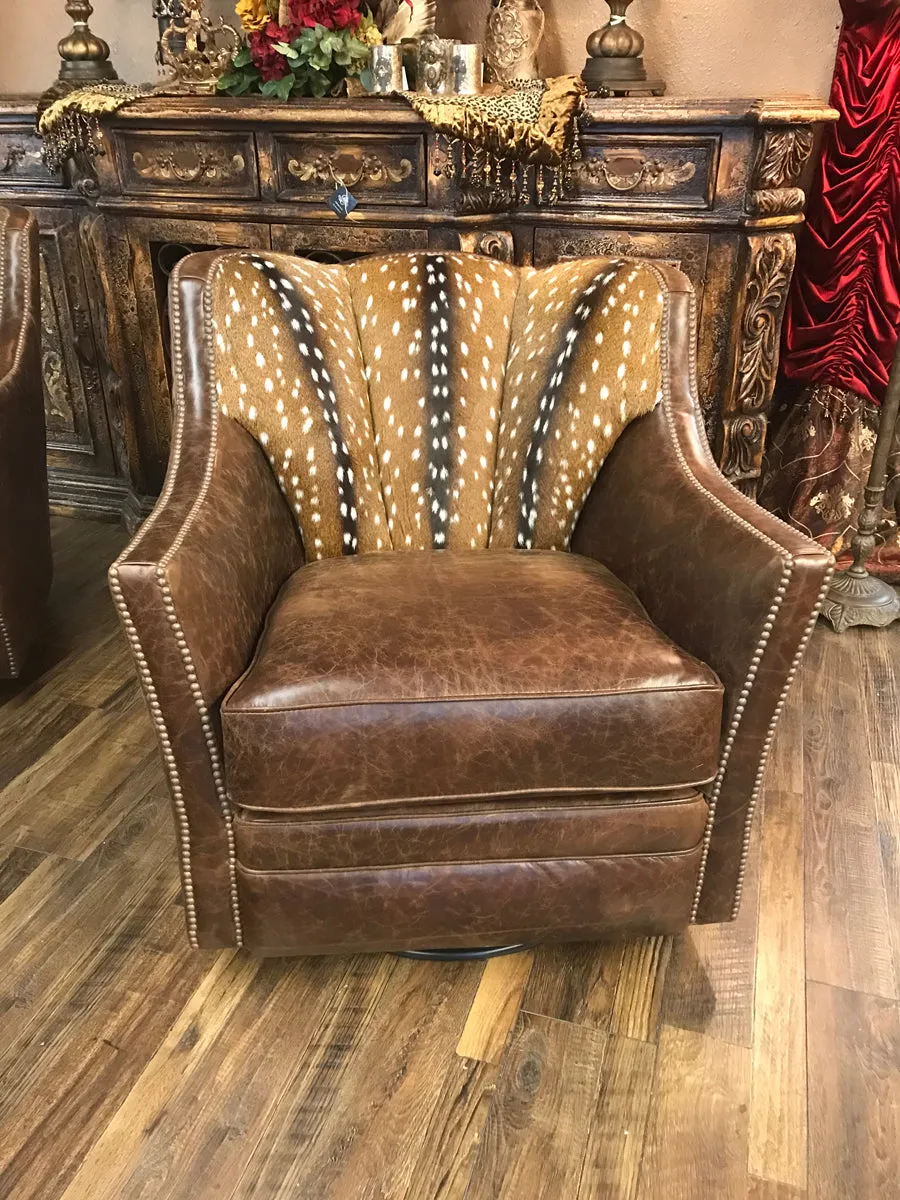 Axis Hide and Leather Swivel Chair