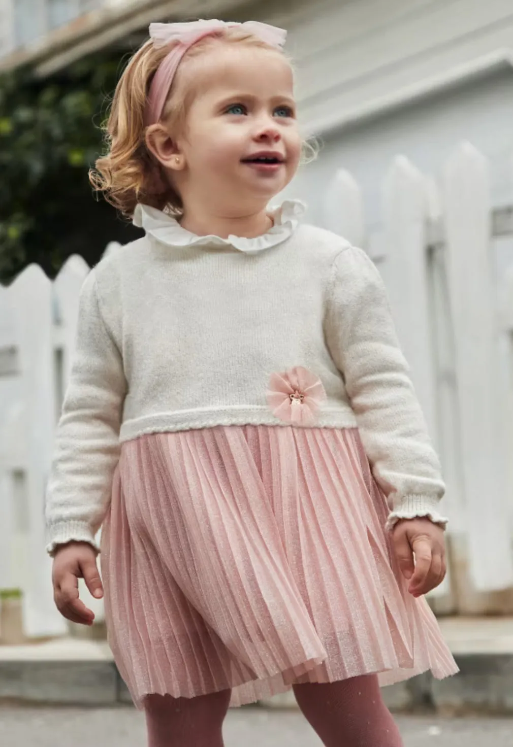 Baby Girls Knit Pleated Dress