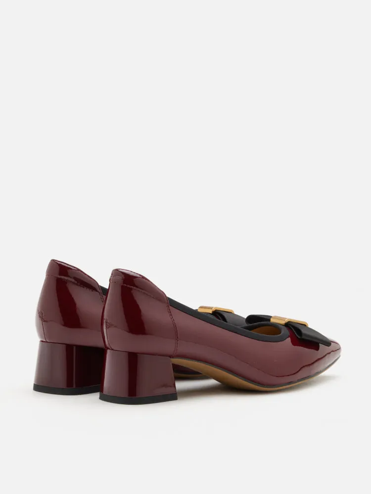 Berkely Bow-Embellished Patent Leather Heels