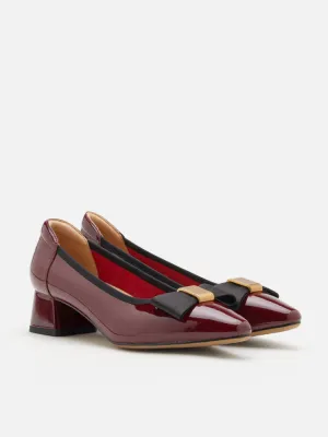 Berkely Bow-Embellished Patent Leather Heels