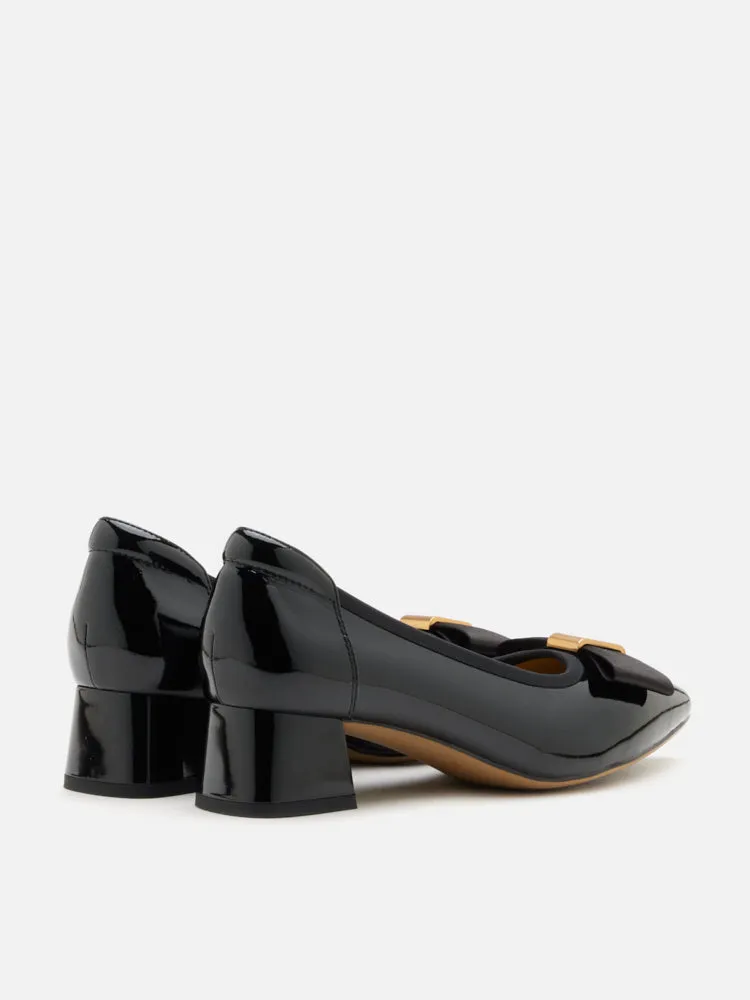 Berkely Bow-Embellished Patent Leather Heels