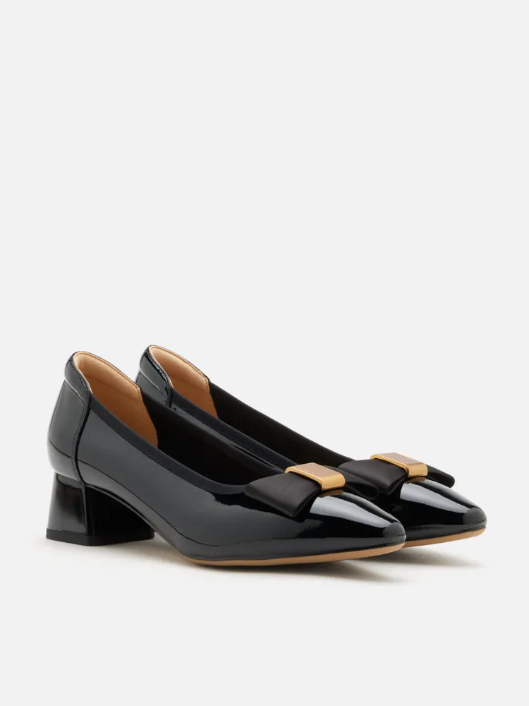 Berkely Bow-Embellished Patent Leather Heels