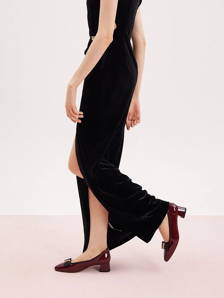 Berkely Bow-Embellished Patent Leather Heels
