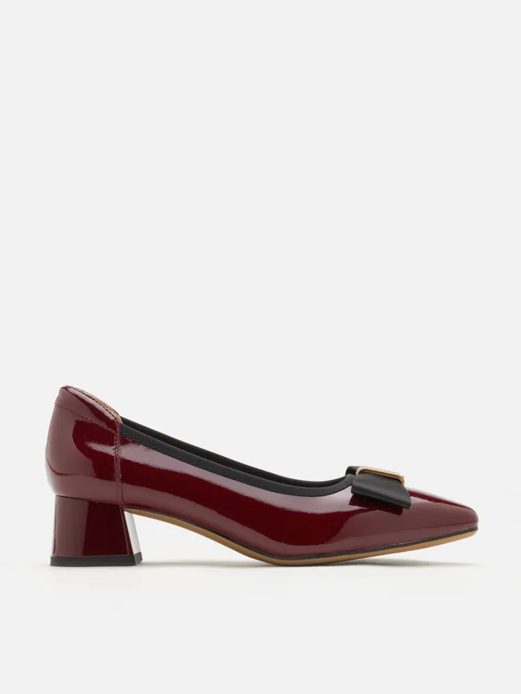 Berkely Bow-Embellished Patent Leather Heels