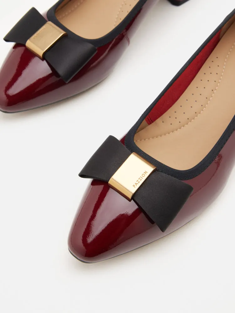 Berkely Bow-Embellished Patent Leather Heels