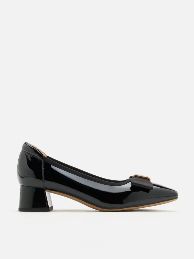 Berkely Bow-Embellished Patent Leather Heels