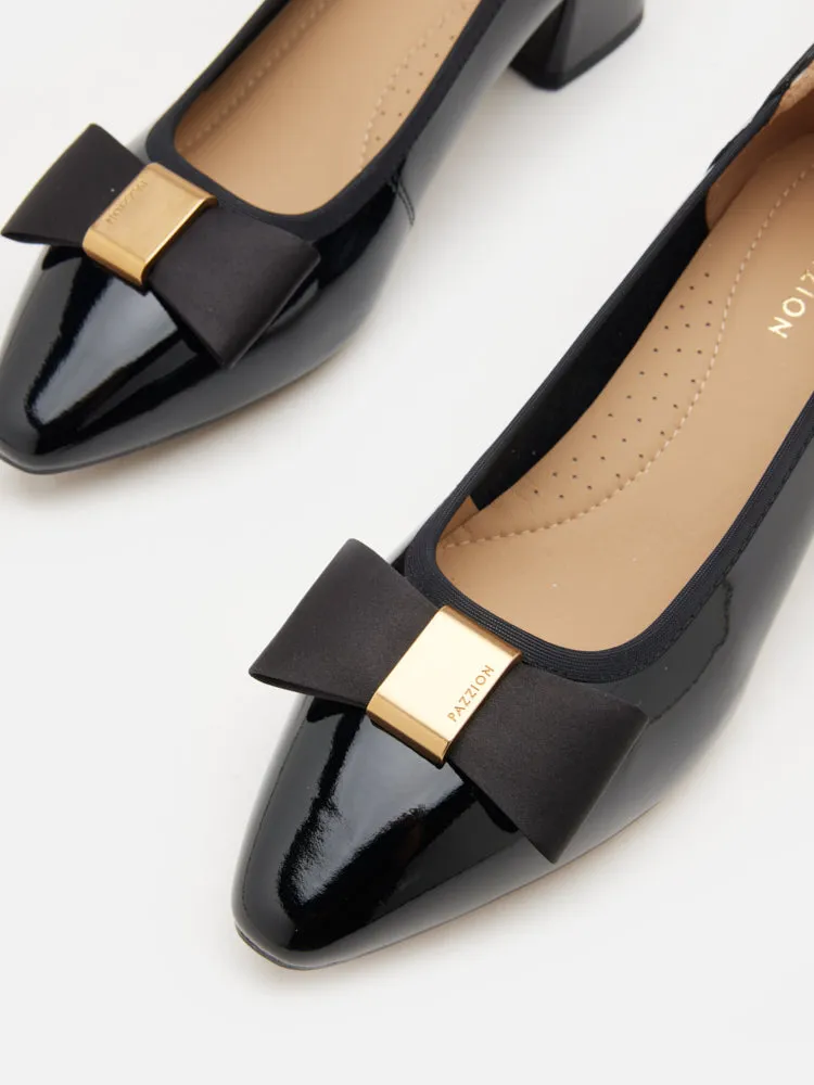 Berkely Bow-Embellished Patent Leather Heels