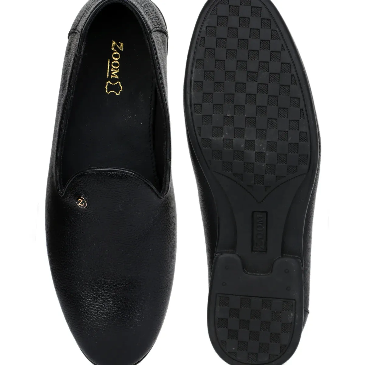 Black Formal Slip-On Shoes 1746 | Leather Loafers for Men