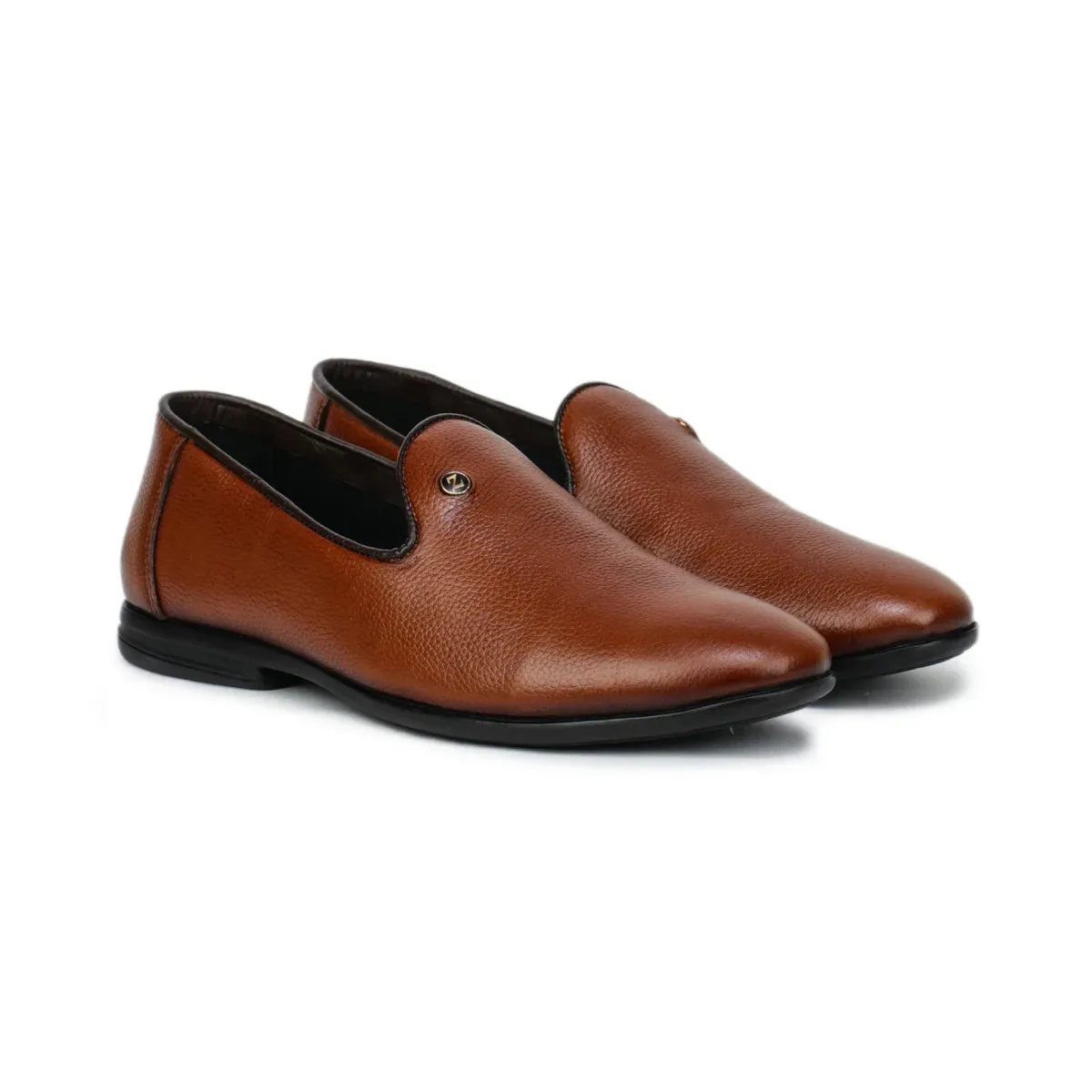 Black Formal Slip-On Shoes 1746 | Leather Loafers for Men