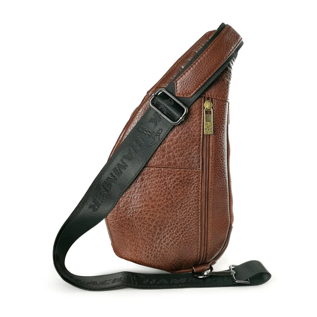 Black Hammer Men Genuine Leather Chest Bag RG711