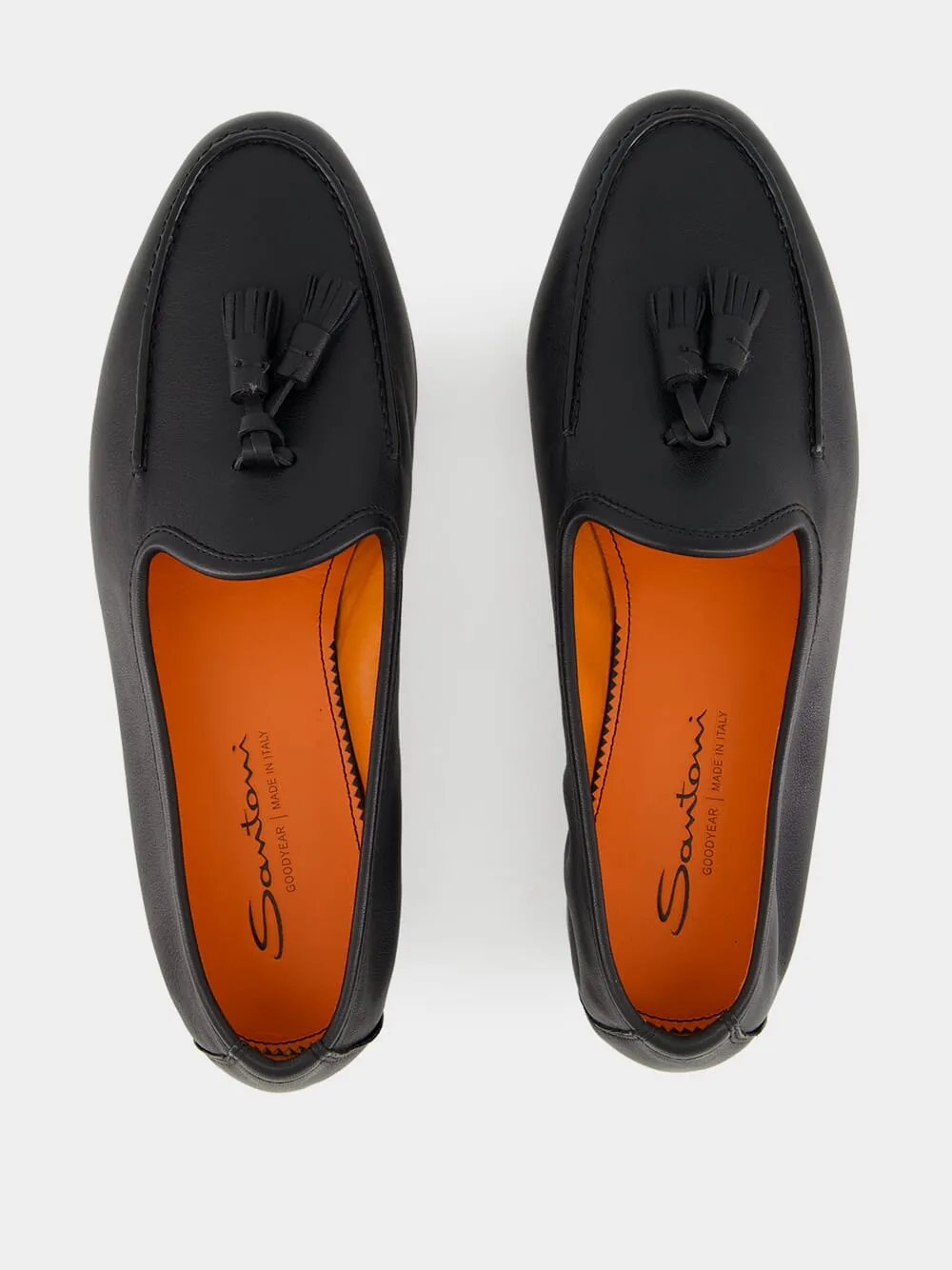 Black Leather Andrea Tassel Loafer