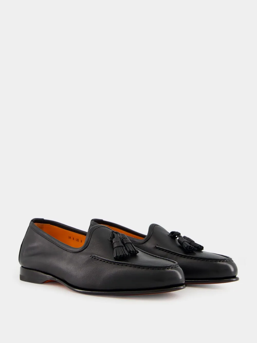 Black Leather Andrea Tassel Loafer
