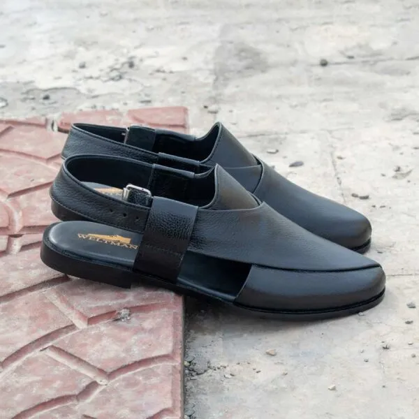 Black Mild Peshawari – Leather Sole
